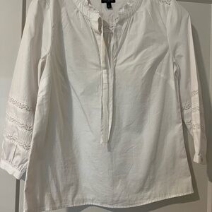 Talbots White Cotton Blouse